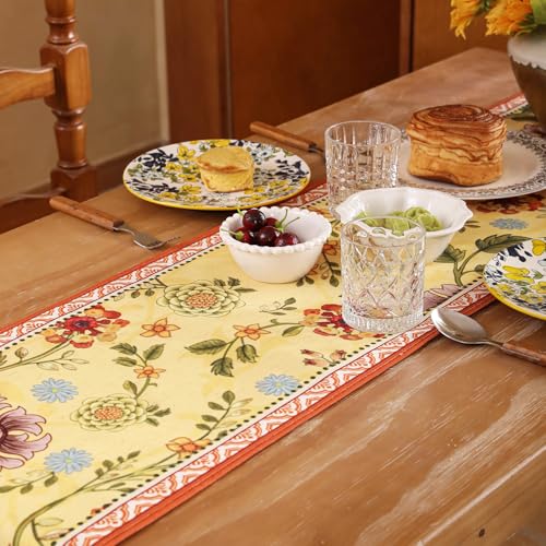 bilin gaier Designer French Linen Small Table Runner,63"x12"-Bellano - color: Bellano, size: 12"*63"