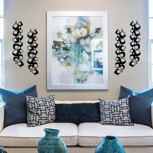 ruelen Mid Century Abstract Metal Wall Art Sculpture Set of 4(15.7x3.9in) - color: Block 4