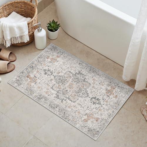 GENIMO 20"x32" Washable Entryway Rug Non Slip Indoor Door Mat - color: Light Taupe Brown, size: 1'8" x 2'8" (Rectangular)