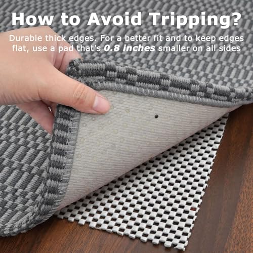 KOZYFLY 2x5 Runner Rug, Washable Non Slip Woven Kitchen Hallway Rug, Grey - color: Charcoal Grey/Dark Grey, size: 2' x 5' (Rectangular)