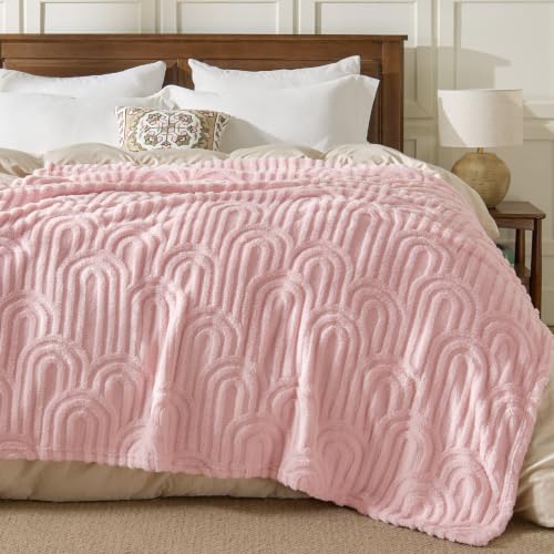 BEDELITE Cute Pink Boho Fleece Throw Blanket for Couch, 50x60 Inches - color: Pink Boho, size: Throw(50"x60")