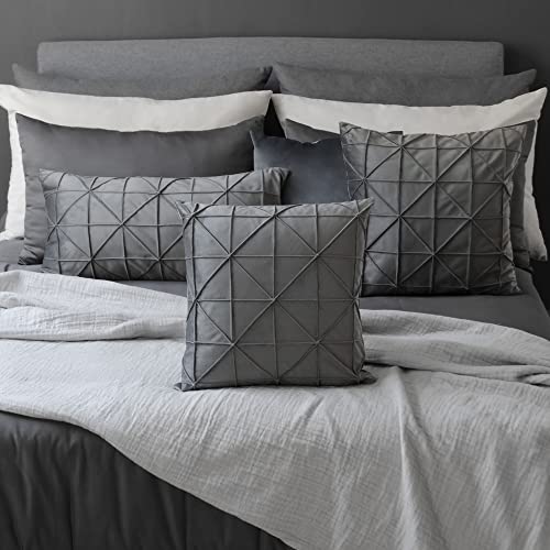 JWH Velvet Lumbar Throw Pillow, 14x24 Inches, Gray - color: Light Gray, size: 24" x 14" (Pack of 1)