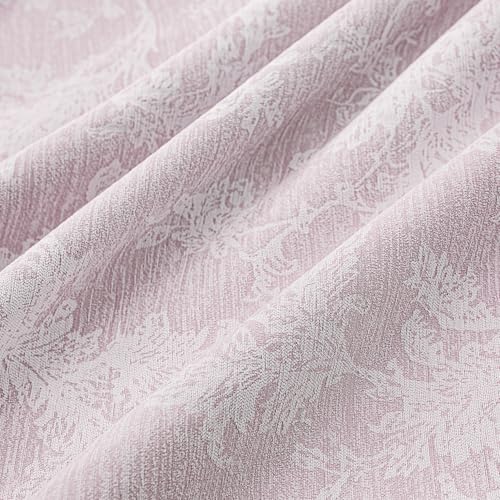 FMFUNCTEX Pink Floral Jacquard Blackout Curtains, 52X90 Inches, 2 Panels - color: Pink, size: 52"W x 90"L (Pack of 2)