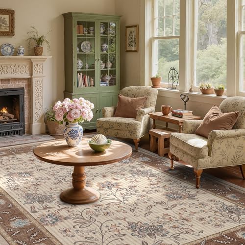 GarveeHome 5x7 Area Rug Brown Washable Rugs for Living Room Bedroom - color: Brown, size: 5' x 7' (Rectangular)