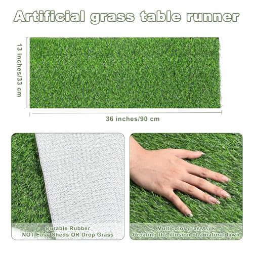 13x36 in Synthetic Artificial Grass Table Runner, Faux Turf Table Decor - size: S:13 x 36 Inches