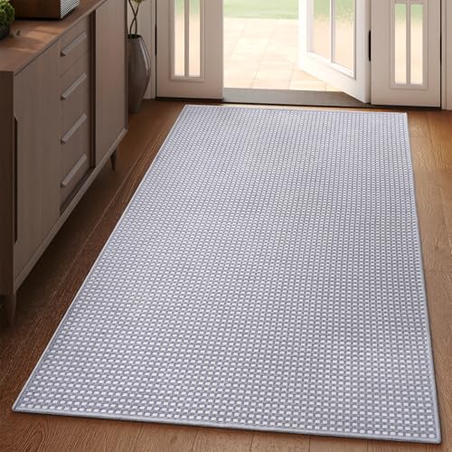 YDKGL 3x5 ft Area Rug Entryway Runner Kitchen Rugs Non Slip Washable Gray - color: A- Light Grey, size: 3' x 5'