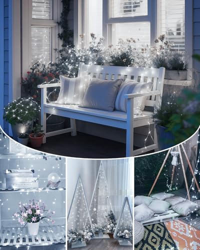 4 Pack 60 LED Fairy Lights Battery Operated with Remote, 20 FT Cool White - color: Cool White, size: 4PK(60LED with Remote)