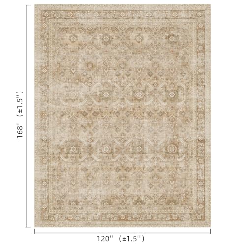 Washable 10x14 Area Rugs for Living Room, Brown/Taupe - color: Brown/Taupe, size: 10' x 14' (Rectangular)