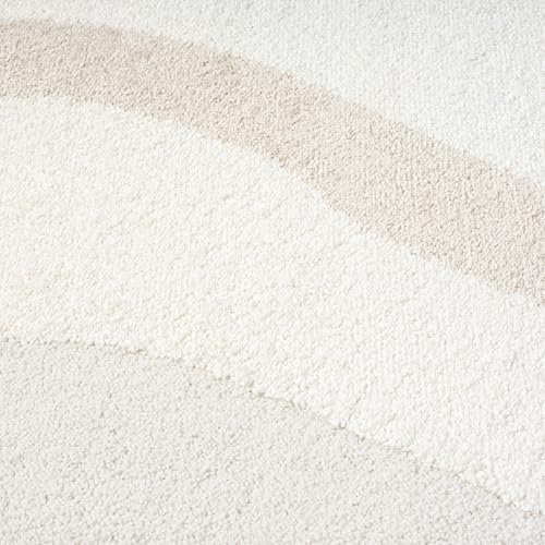 Abani Nomad Cream & Beige Area Rug 4' x 6' for Living Room, Bedroom - Chic Abstract Pattern - Durable & Easy to Clean - size: 4 x 6 feet