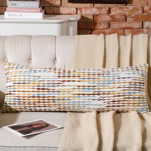 AmHoo Boho Chenille Pillow Cover,14 x 36-Inch Brown - color: Brown, size: 36" x 14" (Pack of 1)