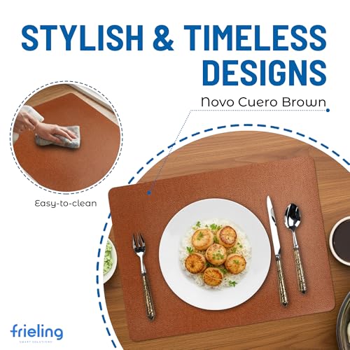 Frieling Davanti By Frieling Everyday Rectangular Placemat - Novo Cuero Brown, Set of 6 - color: Novo Cuero Brown