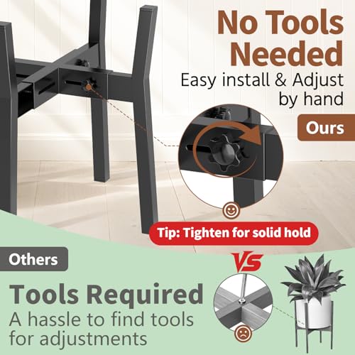 LASZOLA Plant Stand Flower Pot Holder Indoor Adjustable, Metal Black - color: 1 Pack Metal Black