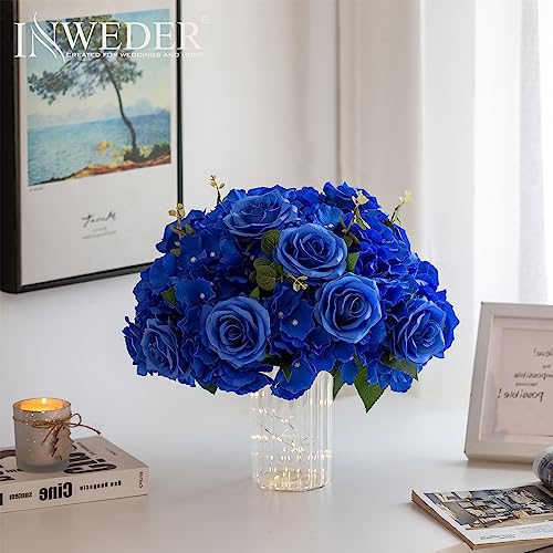 Royal Blue Flowers Balls Centerpieces: 15.7in Diam, Set of 10 - color: Royal Blue, size: 15.7" Diam - 10 PCS