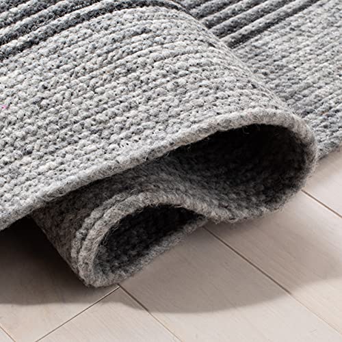 SAFAVIEH Braided Round Rug 3', Wool Grey & Black BRD904F - color: Grey/Black, size: 3' (Round)