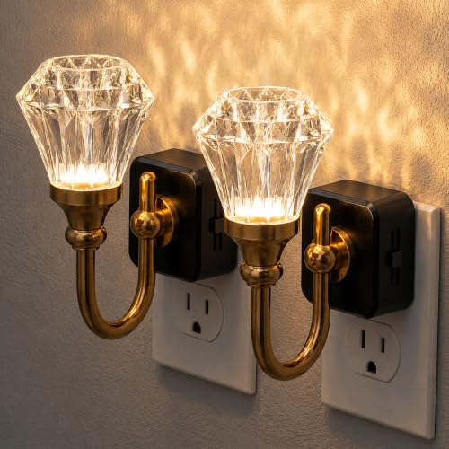 JandCase Night Light, Night Lights Plug into Wall, Crystal LED Nightlight - color: Diamond Flower