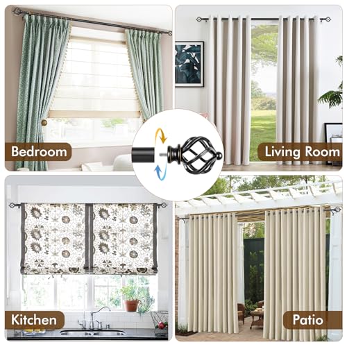 KAMANINA 2 Pack Curtain Rods 32 to 86 Inch, Adjustable Single Rod, Black - color: Black, size: 32-86" (2 Pack)