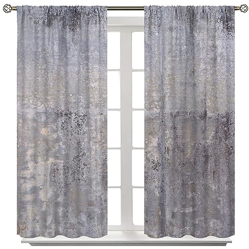 Rustic Curtains Purple Gray Abstract Pattern Blackout Print Rod Pocket Window Drapes for Bedroom Living Room 42x54in - color: Rustic-10, size: 21"W x 54"L (Pack of 2)