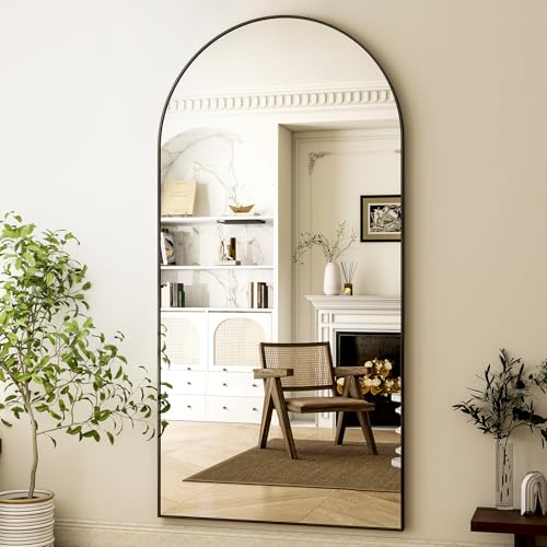 HARRITPURE 76"x34" Arched Full Length Mirror, Black - color: Black, size: 76"L x 34"W