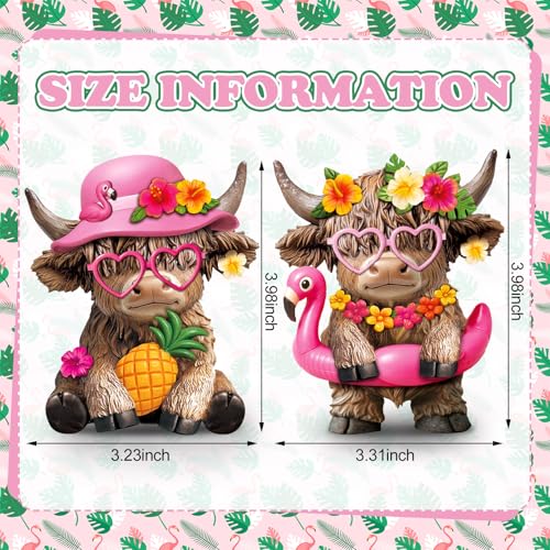 Karenhi 2 Pcs Flamingo Figurines Resin, Summer Decorations Tabletop Home - style: Hawaii