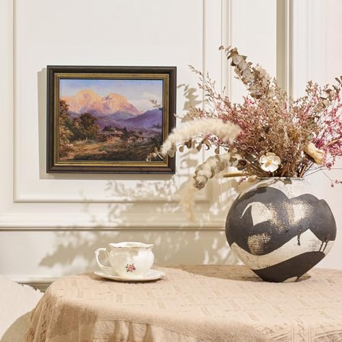 Vintage Gold Framed Wall Art, Vintage Mountain Landscape Canvas Painting - color: 09, size: 12"L x 10"W