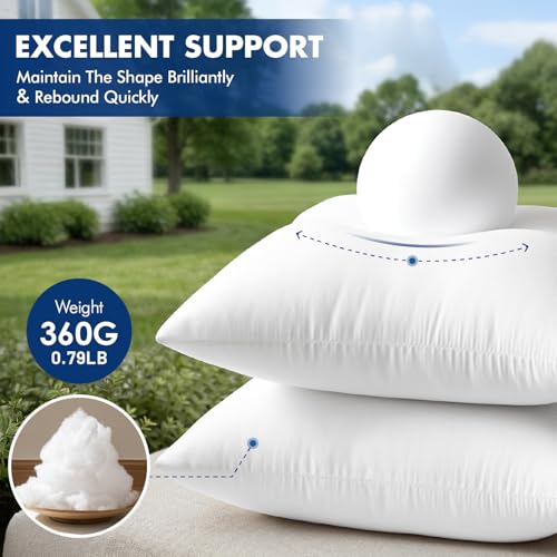 MIULEE Outdoor Pillow Inserts 12x20 Pack of 4 - size: 12x20 Inch