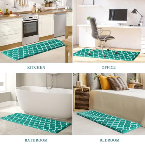 WISELIFE Kitchen Mats and Rugs Cushioned Anti-Fatigue, 17.3"x 60", Green - color: Stylish Green, size: 60"L x 17.3"W x 0.5"Th