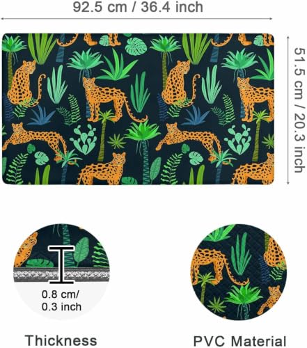 Kitchen Floor Mat 36x20in Waterproof Anti-Fatigue Kitchen Mats - color: Cheetah in Plant