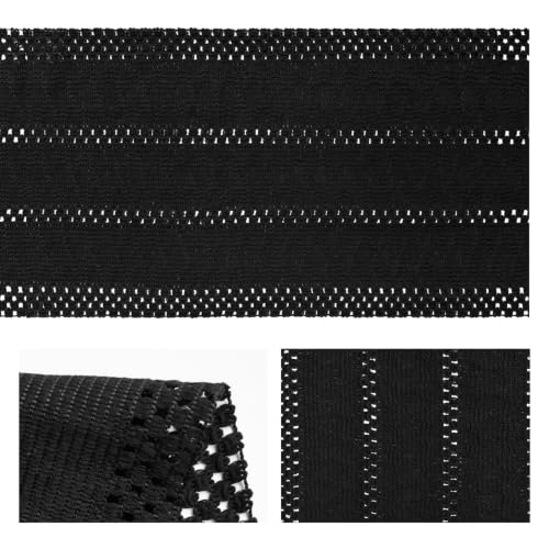 Artoid Mode Black Woven Farmhouse Hollow Table Runner 12x36 Inch - color: Black, size: 12" x 36", Table Runner