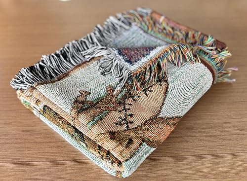 Go Fishing Camping Woven Tapestry Throw Blanket 50 X 60 Inches - color: Camping
