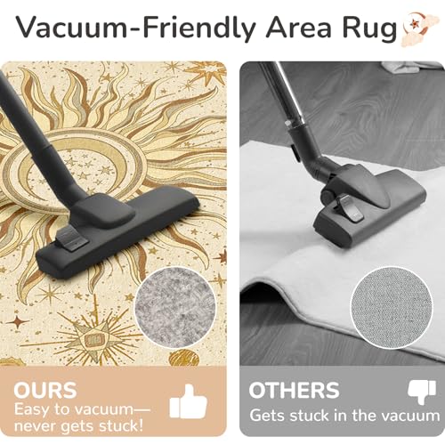 Vacuum-Friendly, 2x3 Washable Area Rug, Beige Camel Brown - color: Beige/Camel/Brown, size: 2' x 3' (Rectangular)