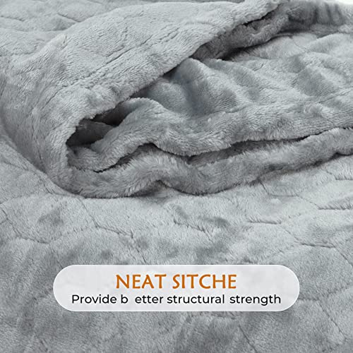 TOONOW Fleece Blanket Super Soft Cozy Throw Blanket 50" x 60", Lightweight Fuzzy Comfy Textured Flannel Blanket Warm Plush Throw Blankets for Couch, Sofa, Bed, Light Grey - color: Light Grey