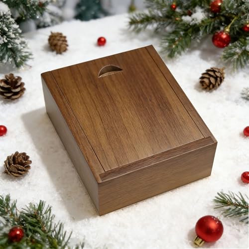 Mini Walnut Wood Gift Box Magnetic Sliding Lid Small Keepsake Case - color: Walnut (3.19")