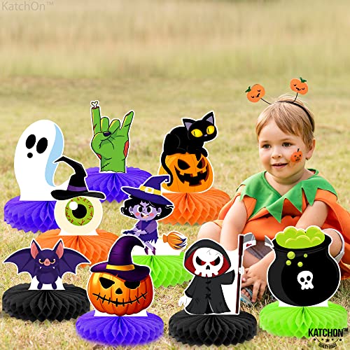 KatchOn Halloween Honeycomb Centerpieces, Pack of 9 - color: Green, Orange & Black