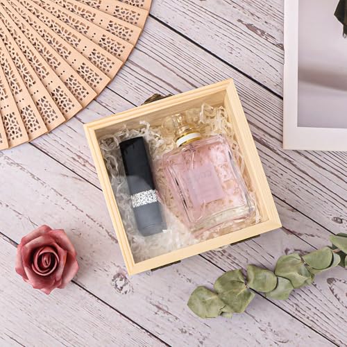 12 Pack Wood Box with Glass Lid, 4.72 x 4.72 x 1.97 inch Wooden Display Box with Hinged Lid for DIY Craft, Collectibles - size: 12 Pack 4.72 x 4.72 x 1.97 inch