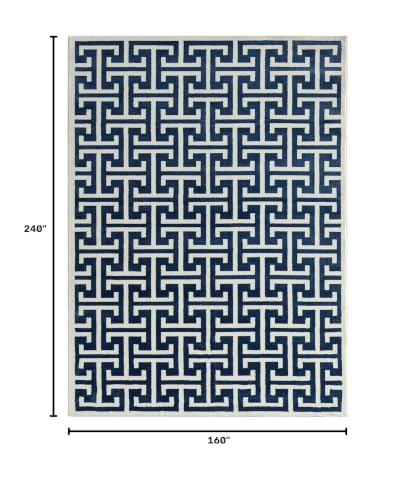 Abani Arto Collection ART160B Contemporary 3D Geometric Area Rug (5'3" x 7'6") - color: Blue Cream, size: 5'3"x7'6"