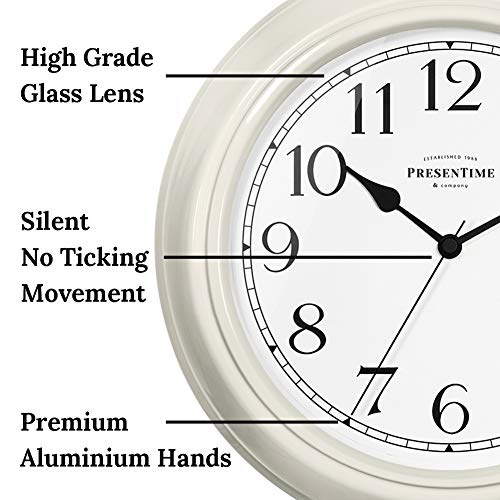 Presentime Chic Home Collection 10" Molly Clock - color: Cream White