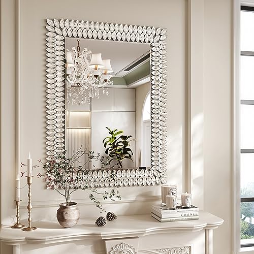 Kelly Miller 30"x40" Jeweled Luxury Rectangle Decorative Wall Mirror - size: 40"L x 30"W