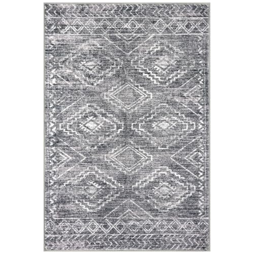 KILOCOCO Area Rug 4'x6' Entryway Rug Washable Living Room Rug, Grey - color: Grey, size: 4' x 6' (Rectangular)