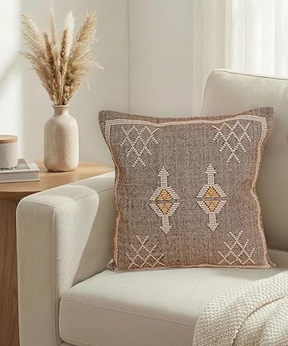 Indian Cotton Cushion Cover Sabra Kilim Pillow Cover Designer Decorative Sofa 18x18 Inche Handwoven Cushion Case for Farmhouse Home Decor Spring Decorative Pillow (Pattern 12) - color: Pattern 12