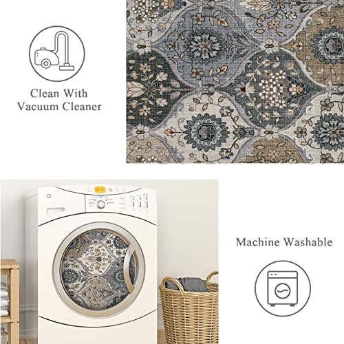 Lahome Moroccan Kitchen Runner Rug, 2'5''x8' Soft Washable Runner Non Slip - color: Dusty Grey Beige, size: 2'5'' X 8' (Runner)