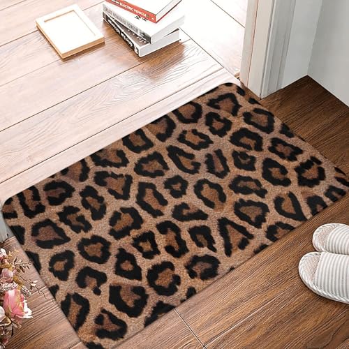 Leopard Print Texture Bath Mat Non-Slip Soft Flannel Bathroom Rugs Washable Bathmat, Carpet Rug Entryway Decor for Tub Shower Room Floor Home Kitchen,24x16 in - color: Leopard Print Texture, size: 1'4" x 1'11" (Rectangular)