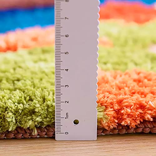 UKELER Colorful Moss Rug for Living Room 3D Shag Moss Area Rugs for Home Decor Non Slip Washable Kids Play Rug Laundry Room Decor 70.8''x37.4'' - color: Colorful Moss Rug C