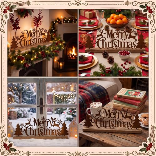 DoubleFill Merry Christmas Decorations for Home Office, Table Metal Sign - style: Merry Christmas
