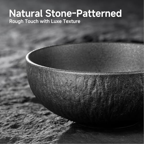 KINGSTONE Bowl Set of 4, 20.4 oz Matte Marble Pattern Stoneware Soup Bowls - size: 4 Pieces