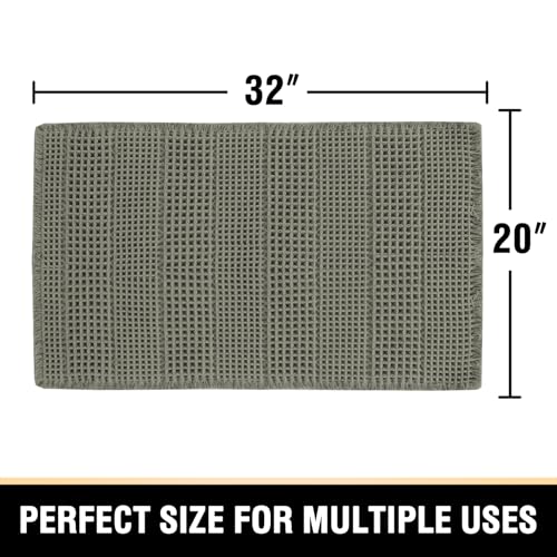 H.VERSAILTEX Upgraded Waffle Bath Mat Super Absorbent Non Slip Bath Rugs for Beside Tub, 20" x 32", Smokey Olive - color: Smokey Olive, size: 20" x 32"