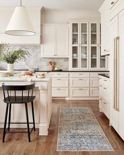 Loloi Chris Loves Julia Jules Denim / Spice 2'-6" x 7'-6" Runner Rug - color: Denim / Spice, size: 2'6" x 7'6" (Rectangular)