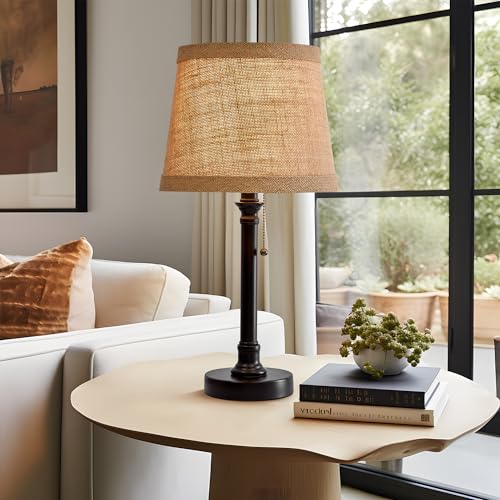 Oneach 19.5" Small Table Lamp for Bedroom - Bedside Lamps for Nightstand - color: Black-1