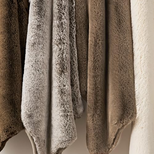 EverGrace Faux Chinchilla Fur Throw Blanket, 60"x80", Brown Sable - color: Brown Sable, size: 60"x80"