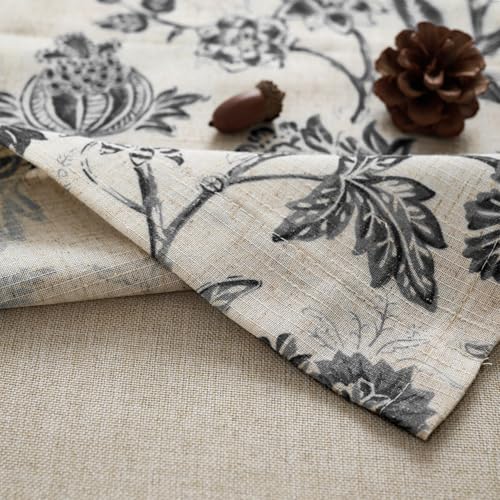 jinchan Floral Valance Curtain Linen 16 Inch Farmhouse 1 Panel Black - color: Jacobean | Black, size: 50"W x 16"L (Pack of 1)