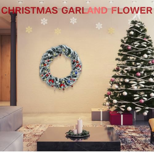 NQN 5 Pack 250Ft Greenery Garland with Snow, Dark Green Snowflake Dots, Artificial Christmas Pine Streamers for Indoor/Outdoor Decorations - size: 250 Feet/Dark green
